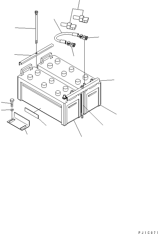 Komatsu parts book diagram for PC230LC-7-BA S/N 11001-UP: BATTERY (LARGE CAPACITY) (NX300)