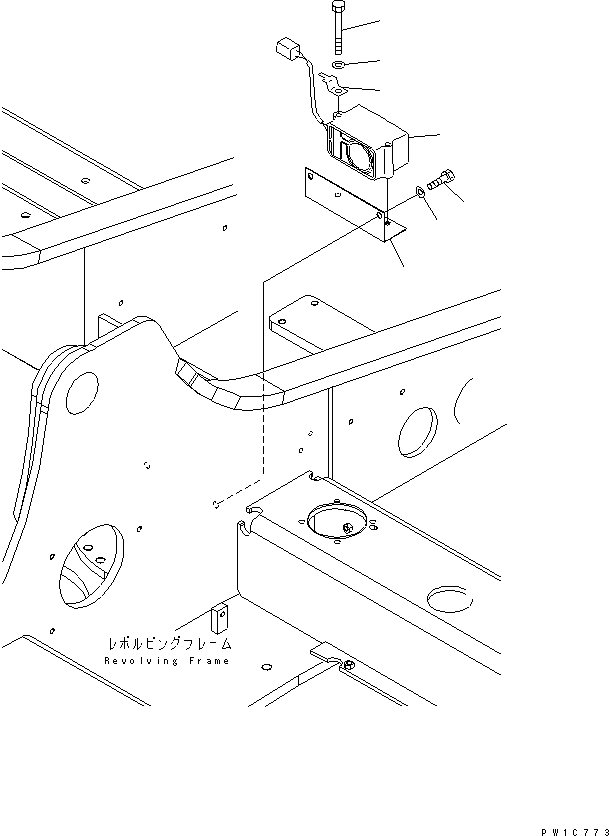 Komatsu parts book diagram for PC230LC-7-BA S/N 11001-UP: TRAVEL ALARM(#11001-15000)