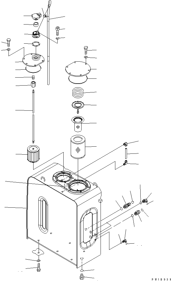 Komatsu parts book diagram for PC230LC-7-BA S/N 11001-UP: HYDRAULIC TANK