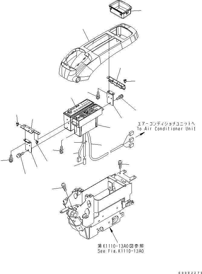 Komatsu parts book diagram for PC230LC-7-BA S/N 11001-UP: FLOOR FRAME (CONSOLE) (UPPER) (L.H.)(#11001-15000)
