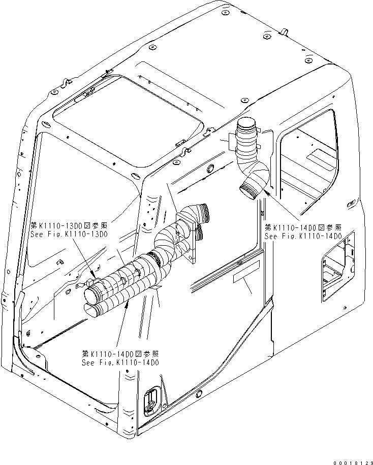 Komatsu parts book diagram for PC230LC-7-BA S/N 11001-UP: FLOOR FRAME (OPERATOR'S CAB) (CLAMP AND PLATE)(#15001-)