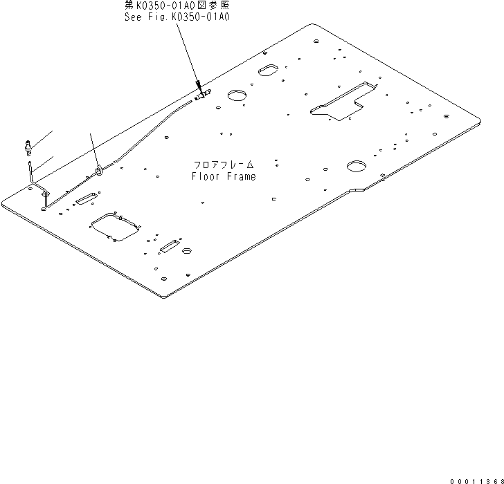 Komatsu parts book diagram for PC230LC-7-BA S/N 11001-UP: FLOOR FRAME (OPERATOR'S CAB) (WINDW WASHER)(#15001-)