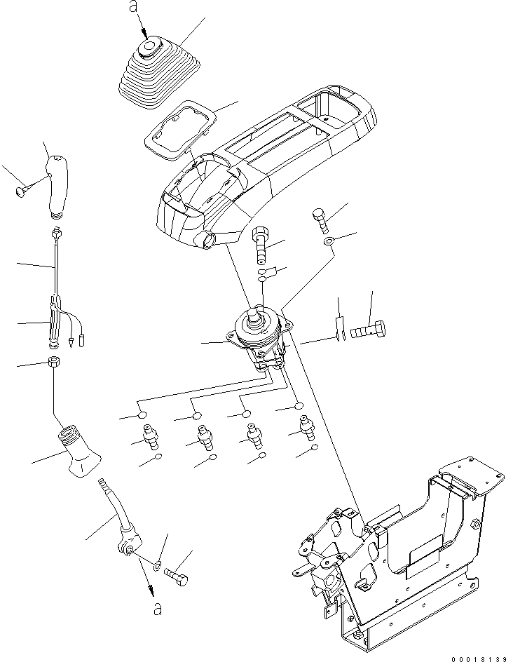 Komatsu parts book diagram for PC230LC-7-BA S/N 11001-UP: FLOOR FRAME (OPERATOR'S CAB) (LEVER AND VALVE) (L.H.)(#15001-)