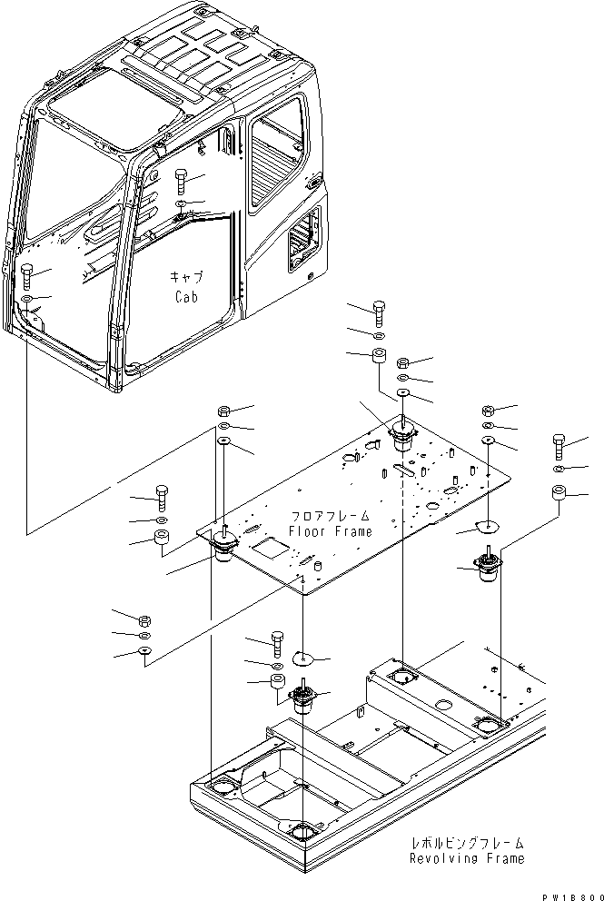 Komatsu parts book diagram for PC230LC-7-BA S/N 11001-UP: FLOOR MOUNT(#11001-15000)