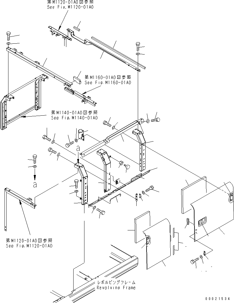 Komatsu parts book diagram for PC230LC-7-BA S/N 11001-UP: LEFT SIDE DOOR (MACHINE CAB)(#15001-)