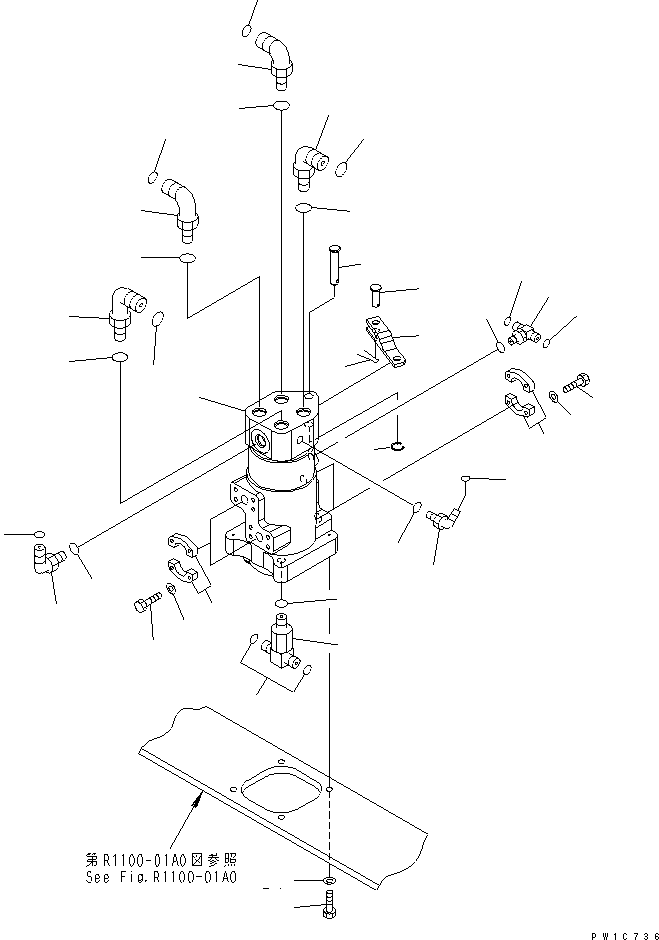 Komatsu parts book diagram for PC230LC-7-BA S/N 11001-UP: SWIVEL JOINT (CONNECTING PARTS)