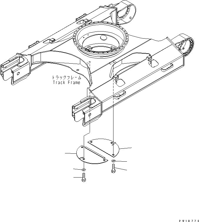Komatsu parts book diagram for PC230LC-7-BA S/N 11001-UP: UNDER COVER (FOR TRACK FRAME)