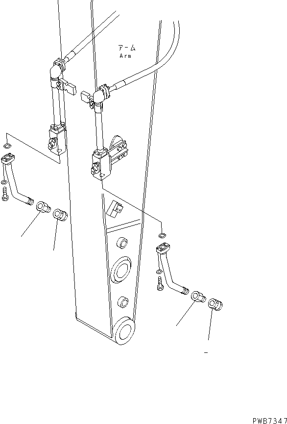 Komatsu parts book diagram for PC230LC-7-BA S/N 11001-UP: BREAKER ADAPTER (FOR MATUDA)