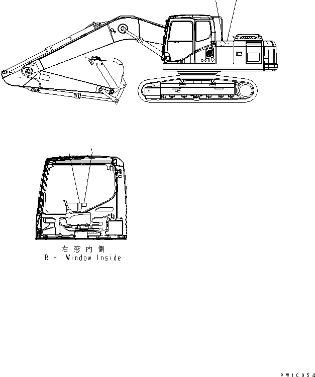 Komatsu parts book diagram for PC230LC-7-BA S/N 11001-UP: PLATE (MALTI PATTERN ? 2-WAY) (JAPANESE)