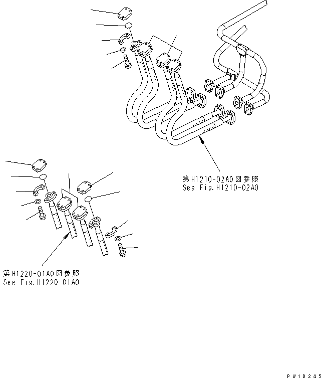 Komatsu parts book diagram for PC230LC-7-BA S/N 11001-UP: BLIND PARTS (BODY)