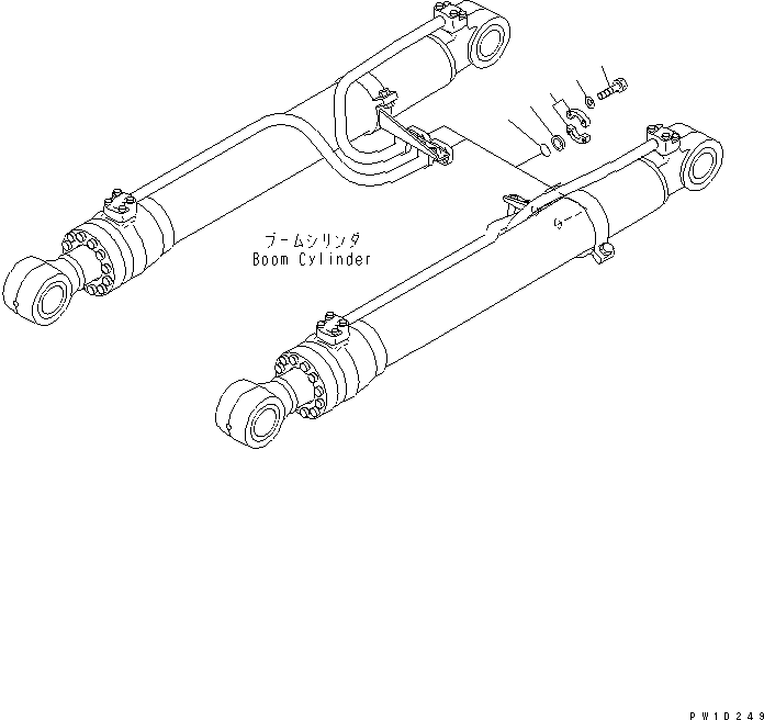 Komatsu parts book diagram for PC230LC-7-BA S/N 11001-UP: BLIND PARTS (BOOM CYLINDER)