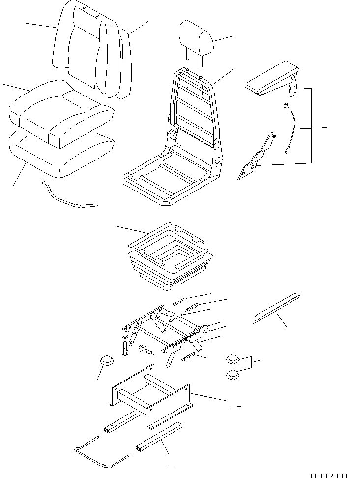 Komatsu parts book diagram for PC230LC-7-BA S/N 11001-UP: OPERATOR'S SEAT ASS'Y (LEATHER SEAT)
