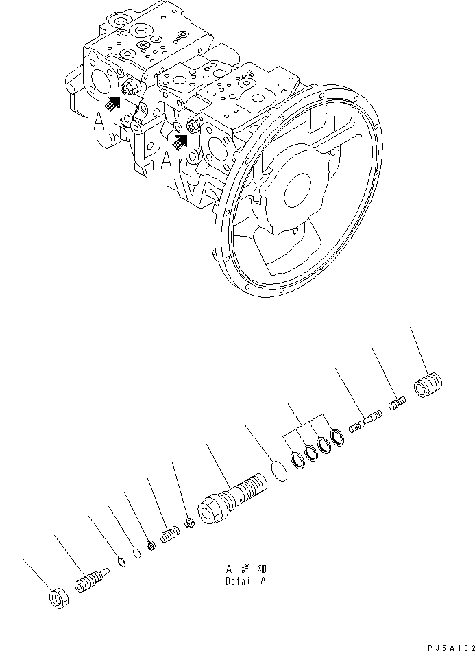 Komatsu parts book diagram for PC230LC-7-BA S/N 11001-UP: MAIN PUMP (10/11)