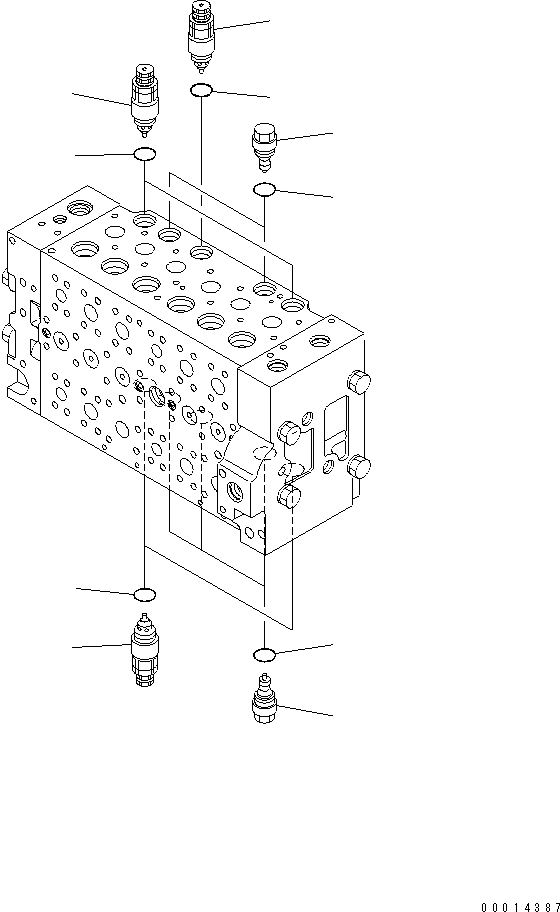 Komatsu parts book diagram for PC230LC-7-BA S/N 11001-UP: MAIN VALVE (12/16)