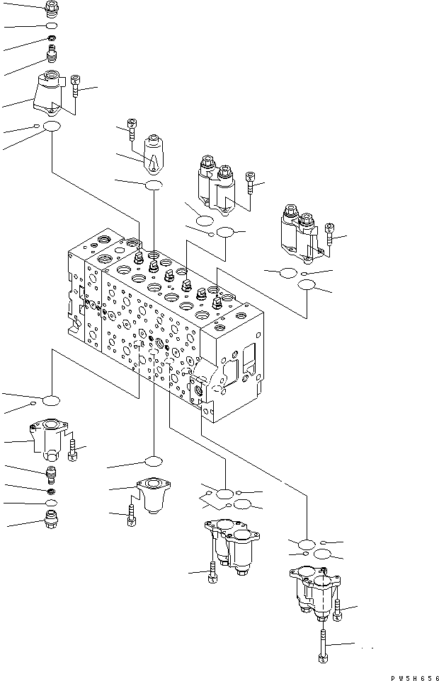 Komatsu parts book diagram for PC230LC-7-BA S/N 11001-UP: MAIN VALVE (1-ACTUATOR) (4/19)