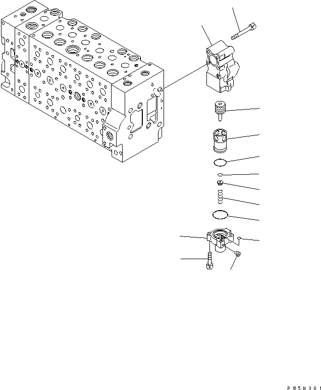 Komatsu parts book diagram for PC230LC-7-BA S/N 11001-UP: MAIN VALVE (1-ACTUATOR) (15/19)