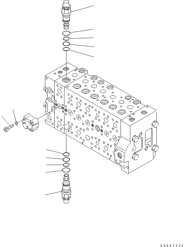 Komatsu parts book diagram for PC230LC-7-BA S/N 11001-UP: MAIN VALVE (1-ACTUATOR) (18/19)