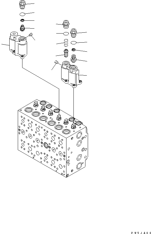 Komatsu parts book diagram for PC230LC-7-BA S/N 11001-UP: MAIN VALVE (2-ACTUATOR) (3/21)
