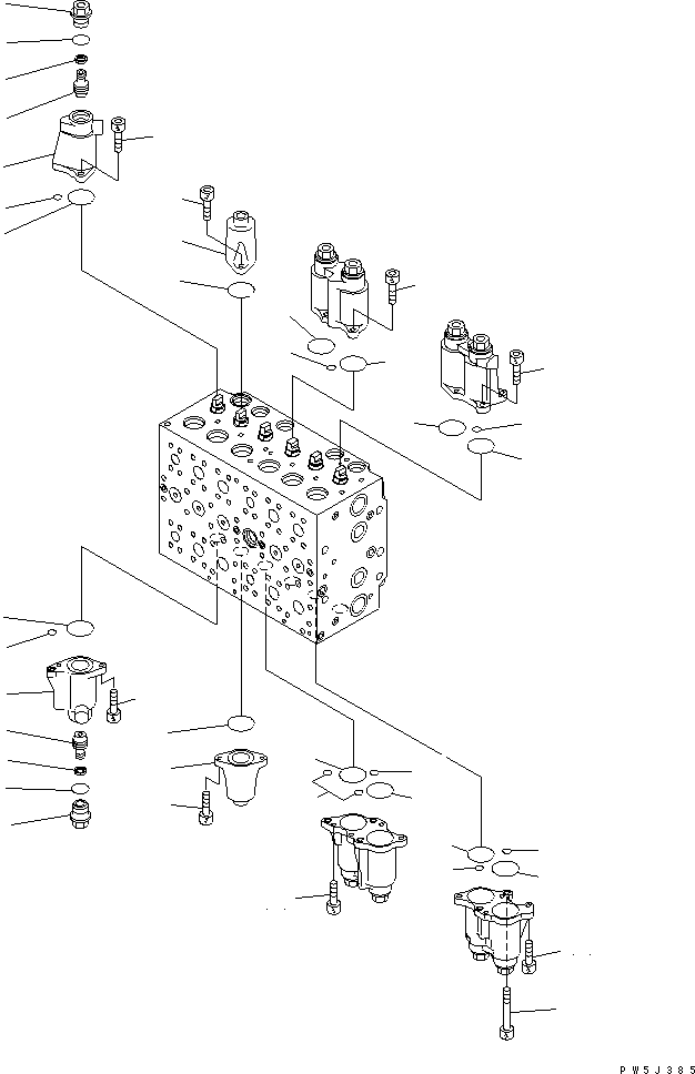 Komatsu parts book diagram for PC230LC-7-BA S/N 11001-UP: MAIN VALVE (2-ACTUATOR) (4/21)