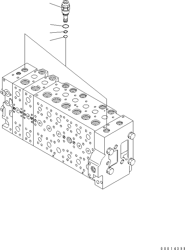 Komatsu parts book diagram for PC230LC-7-BA S/N 11001-UP: MAIN VALVE (2-ACTUATOR) (9/21)