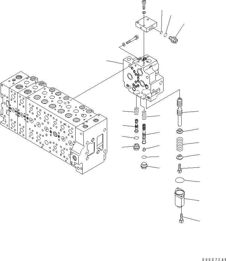 Komatsu parts book diagram for PC230LC-7-BA S/N 11001-UP: MAIN VALVE (2-ACTUATOR) (13/21)