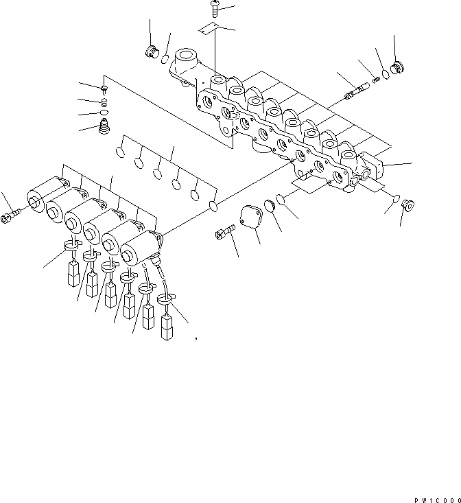 Komatsu parts book diagram for PC230LC-7-BA S/N 11001-UP: SOLENOID VALVE (INNER PARTS)(#11001-11034)