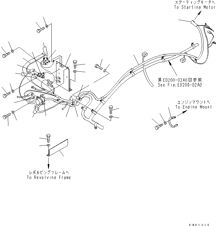 Excavators Komatsu / PC230NHD-7K S/N K40001-UP(pc230nhu) / WIRING (STARTING HARNESS)(120030 : E0200-01A0)