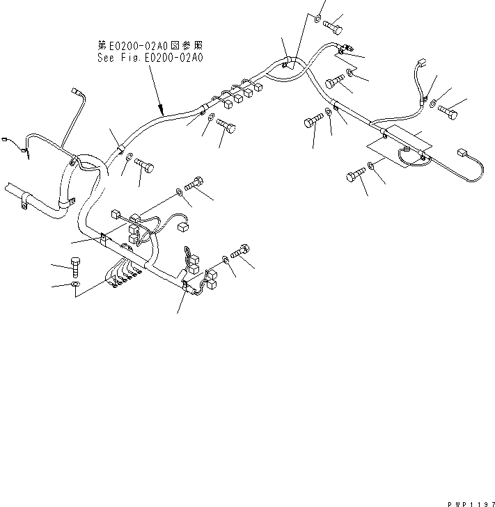Excavators Komatsu / PC230NHD-7K S/N K40001-UP(pc230nhu) / WIRING (MAIN HARNESS) (CLIP) (1/2)(120050 : E0200-03A0)