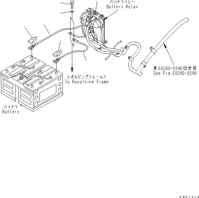 Excavators Komatsu / PC230NHD-7K S/N K40001-UP(pc230nhu) / WIRING (BATTERY CASE)(120080 : E0200-05A0)