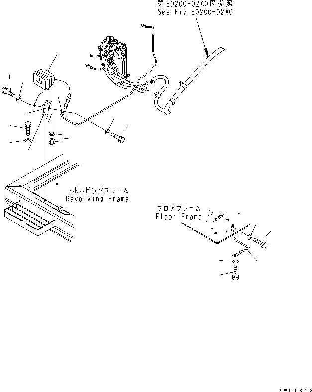 Excavators Komatsu / PC230NHD-7K S/N K40001-UP(pc230nhu) / WIRING (WORKING LAMP ? FRONT)(120090 : E0200-06A0)