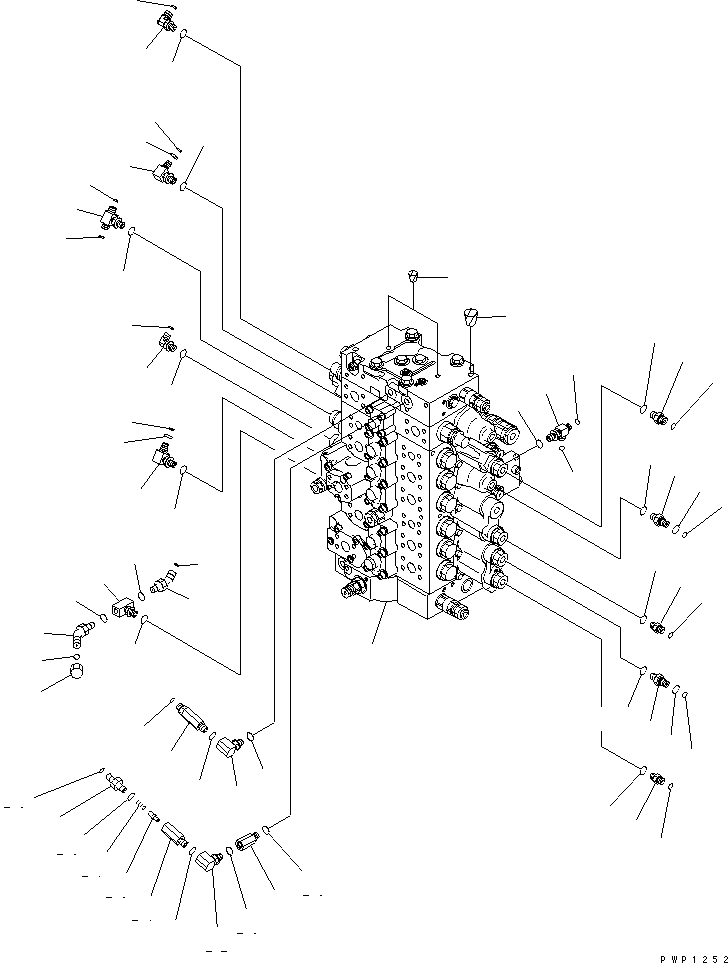 Excavators Komatsu / PC230NHD-7K S/N K40001-UP(pc230nhu) / MAIN VALVE (CONNECTING PARTS) (1/2) (FOR 1-PIECE BOOM)(150030 : H0120-01A0)