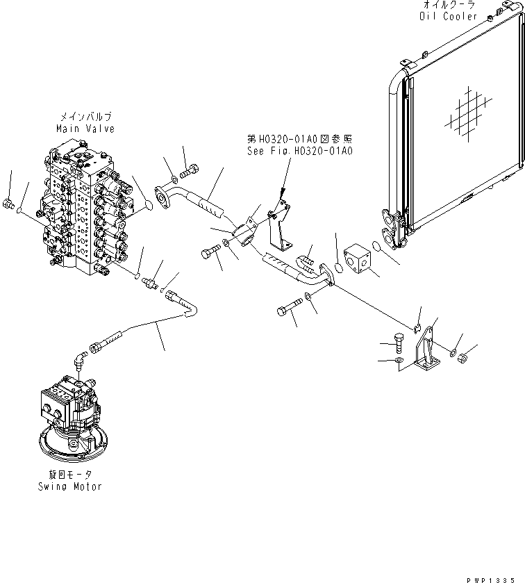 Excavators Komatsu / PC230NHD-7K S/N K40001-UP(pc230nhu) / RETURN LINE (1 ACTUATOR)(#K40001-K40170)(150190 : H0330-01A1)
