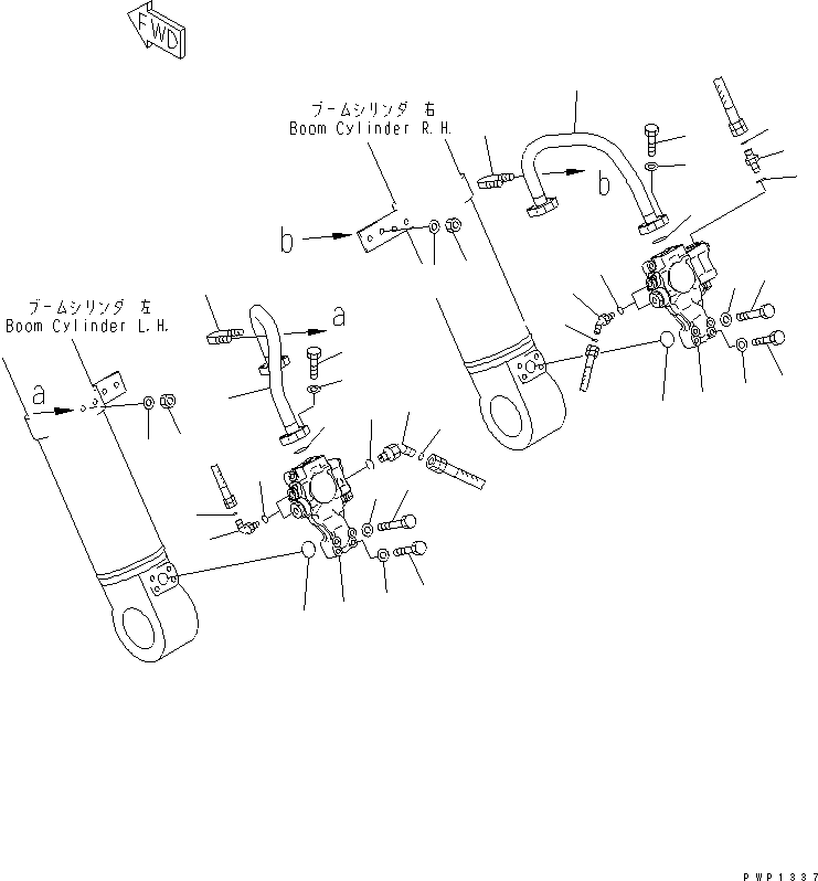 Excavators Komatsu / PC230NHD-7K S/N K40001-UP(pc230nhu) / BURST VALVE LINE (BOOM LIFT CYLINDER SIDE) (FOR 2-PIECE BOOM)(150270 : H1250-01A2)