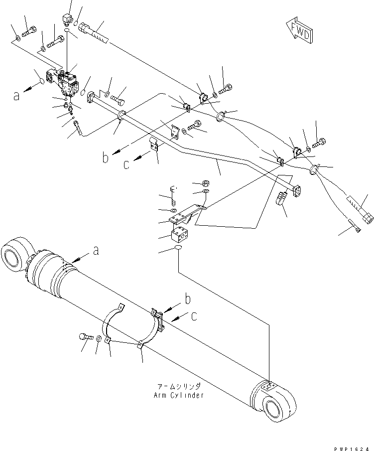 Excavators Komatsu / PC230NHD-7K S/N K40001-UP(pc230nhu) / BURST VALVE LINE (BOOM AND ARM) (ARM CYLINDER SIDE) (1/2) (FOR 1-PIECE BOOM)(150310 : H1250-03A1)