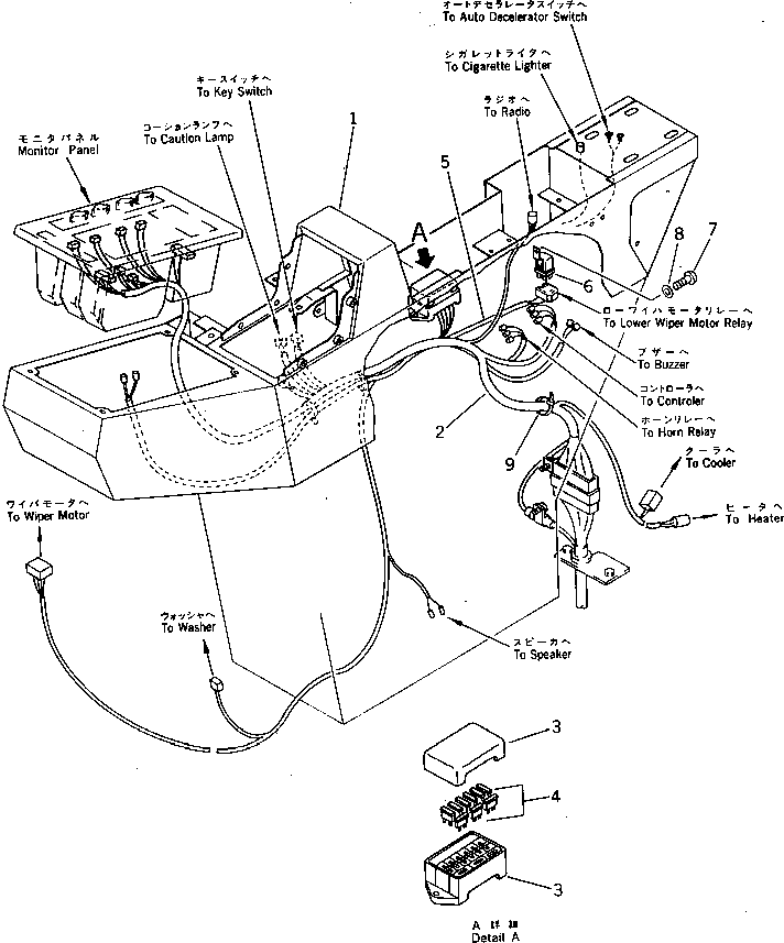 Excavators Komatsu / PC240-3K S/N K10001-UP(pc240-3u) / INSTRUMENT PANEL (REGULATION OF SWEDEN)(270120 : 9054)
