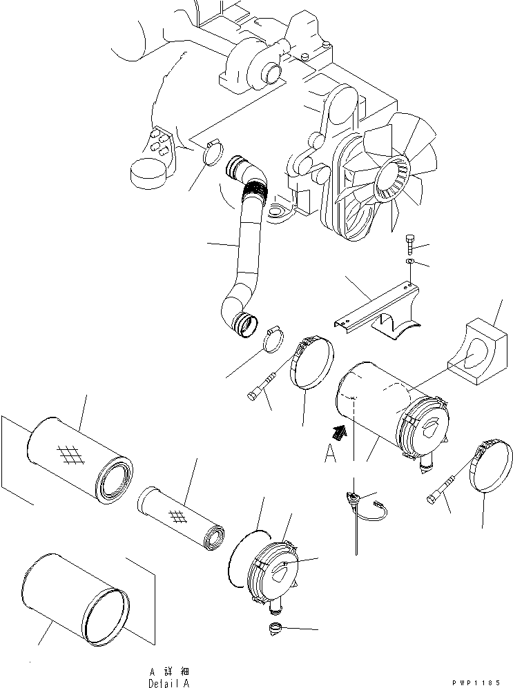 Excavators Komatsu / PC240LC-7K S/N K40001-UP(pc240l2u) / AIR CLEANER AND CONNECTION(030030 : B0200-01A0)