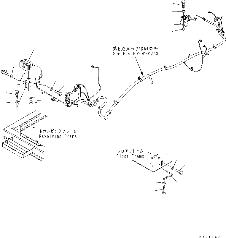 Excavators Komatsu / PC240LC-7K S/N K40001-UP(pc240l2u) / WIRING (WORKING LAMP ? FRONT)(120090 : E0200-06A0)