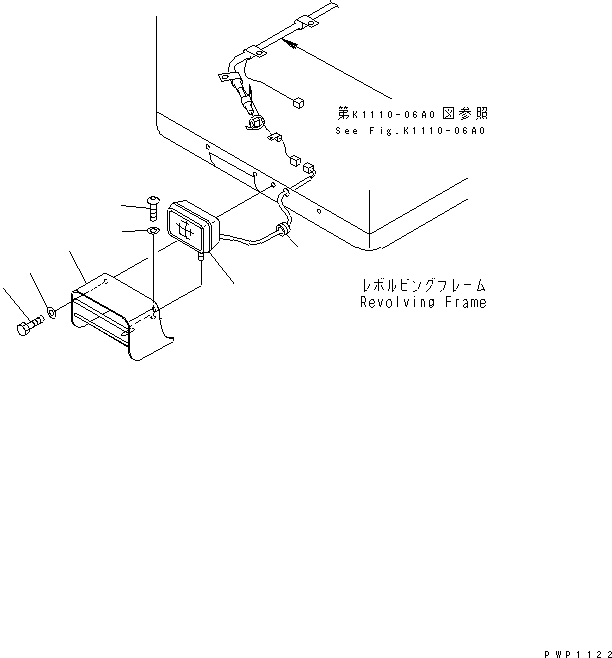 Excavators Komatsu / PC240LC-7K S/N K40001-UP(pc240l2u) / L.H. DECK WORK LAMP(120100 : E0310-01A0)