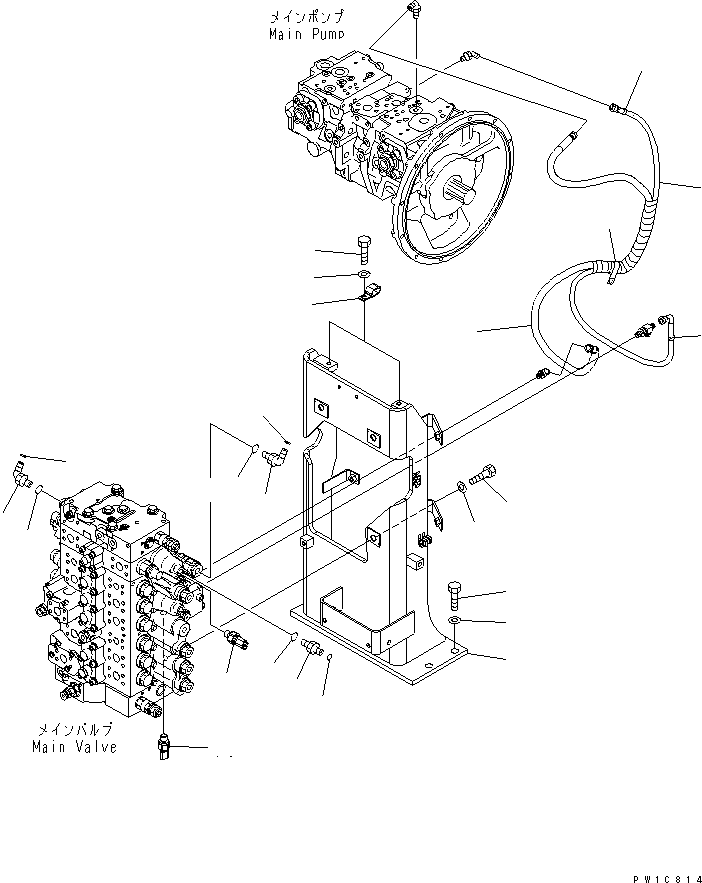Excavators Komatsu / PC240LC-7K S/N K40001-UP(pc240l2u) / MAIN VALVE (VALVE BRACKET) (1 ACTUATOR)(150060 : H0120-03A0)