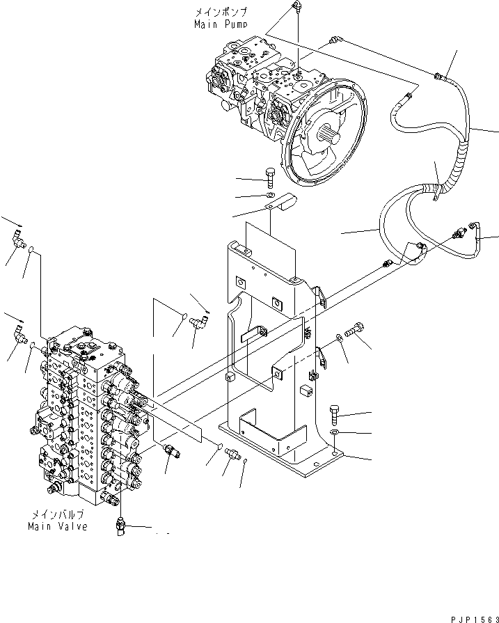 Excavators Komatsu / PC240LC-7K S/N K40001-UP(pc240l2u) / MAIN VALVE (VALVE BRACKET) (2 ACTUATOR)(150070 : H0120-03A1)