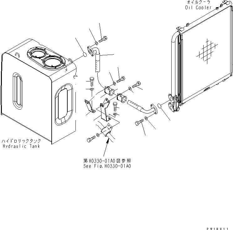 Excavators Komatsu / PC240LC-7K S/N K40001-UP(pc240l2u) / OIL COOLER LINE(150190 : H0320-01A0)
