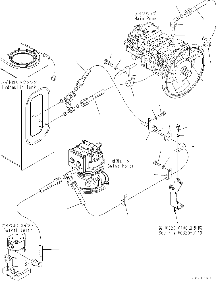 Excavators Komatsu / PC240LC-7K S/N K40001-UP(pc240l2u) / DRAIN LINE(150220 : H0340-01A0)