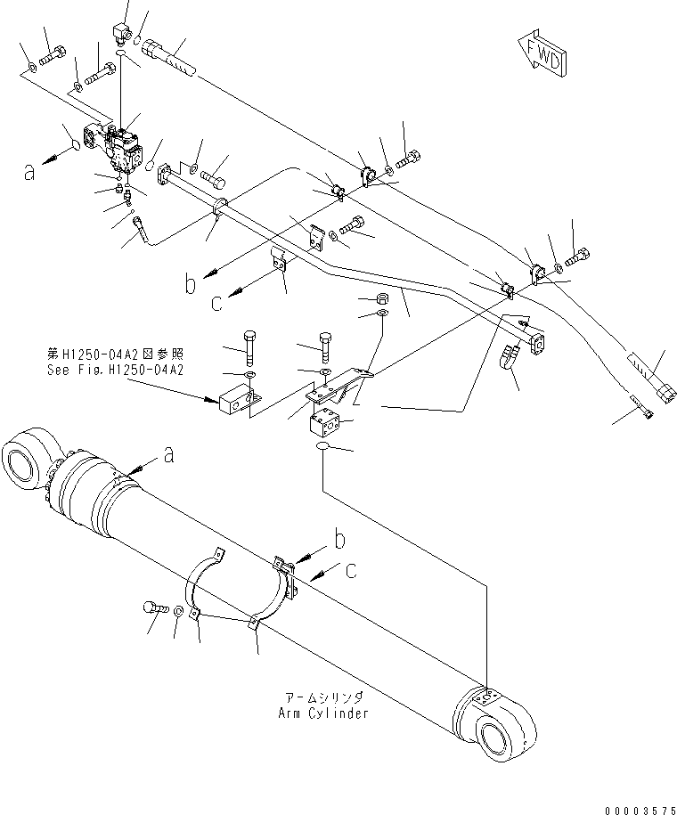 Excavators Komatsu / PC240LC-7K S/N K40001-UP(pc240l2u) / BURST VALVE LINE (BOOM AND ARM) (ARM CYLINDER SIDE) (1/2) (FOR 2-PIECE BOOM)(150350 : H1250-03A2)