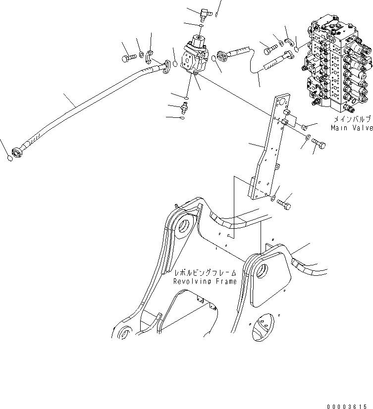 Excavators Komatsu / PC240LC-7K S/N K40001-UP(pc240l2u) / ATTACHMENT LINE (MAIN R.H.) (1 ACTUATOR)(150400 : H1270-02A0)