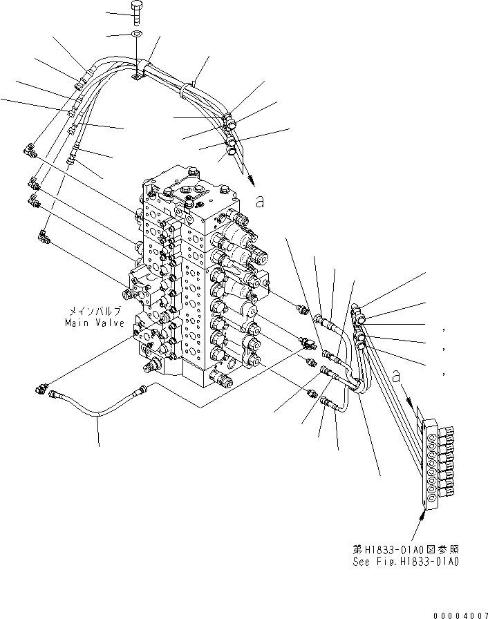Excavators Komatsu / PC240LC-7K S/N K40001-UP(pc240l2u) / PPC MAIN LINE (HOSE) (FOR 2-PIECE BOOM) (1 ACTUATOR)(150540 : H1840-01A2)