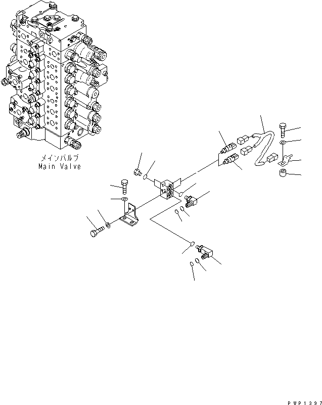 Excavators Komatsu / PC240LC-7K S/N K40001-UP(pc240l2u) / PPC MAIN LINE (BLOCK)(150550 : H1840-02A0)