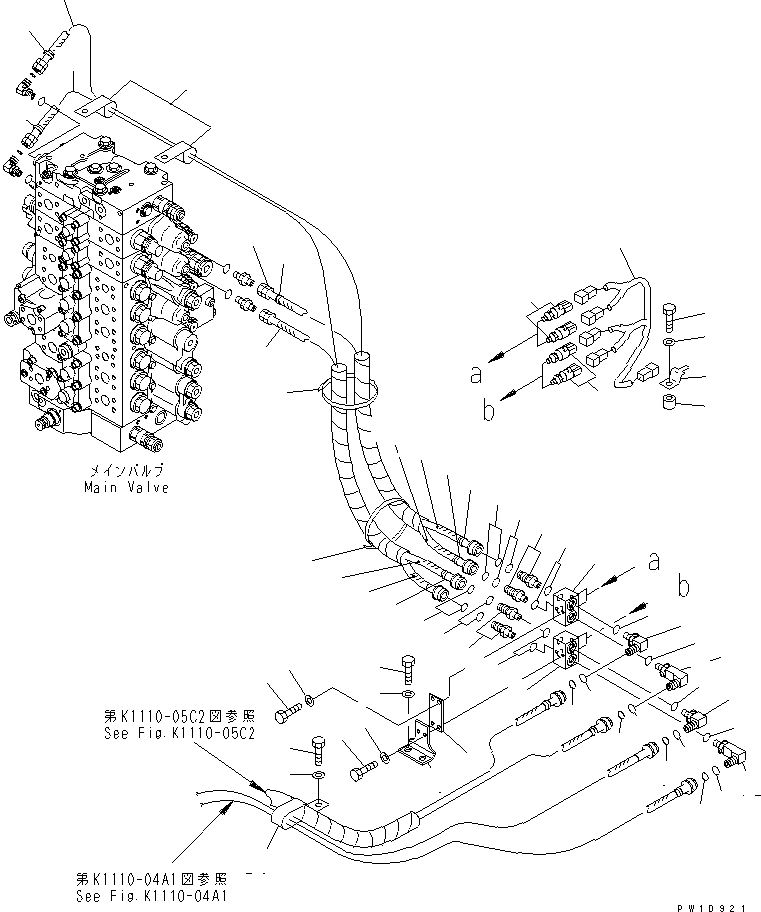 Excavators Komatsu / PC240LC-7K S/N K40001-UP(pc240l2u) / PPC MAIN LINE (BLOCK) (FOR 2-PIECE BOOM) (1 ACTUATOR)(150580 : H1840-02A3)