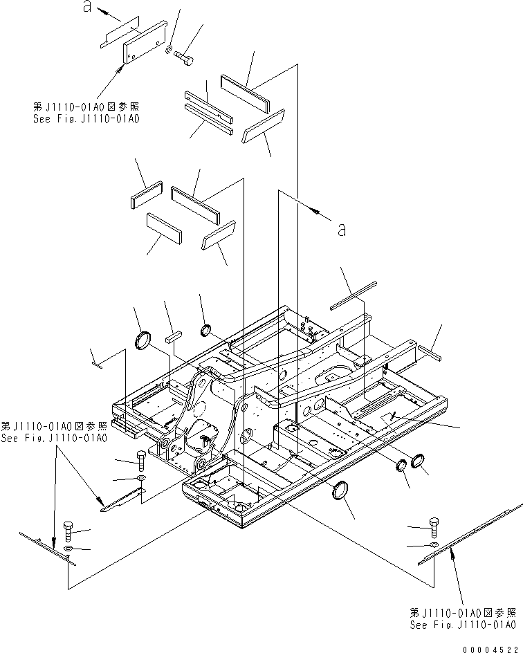 Excavators Komatsu / PC240LC-7K S/N K40001-UP(pc240l2u) / REVOLVING FRAME (SHEET AND GROMMET)(180020 : J1110-02A0)