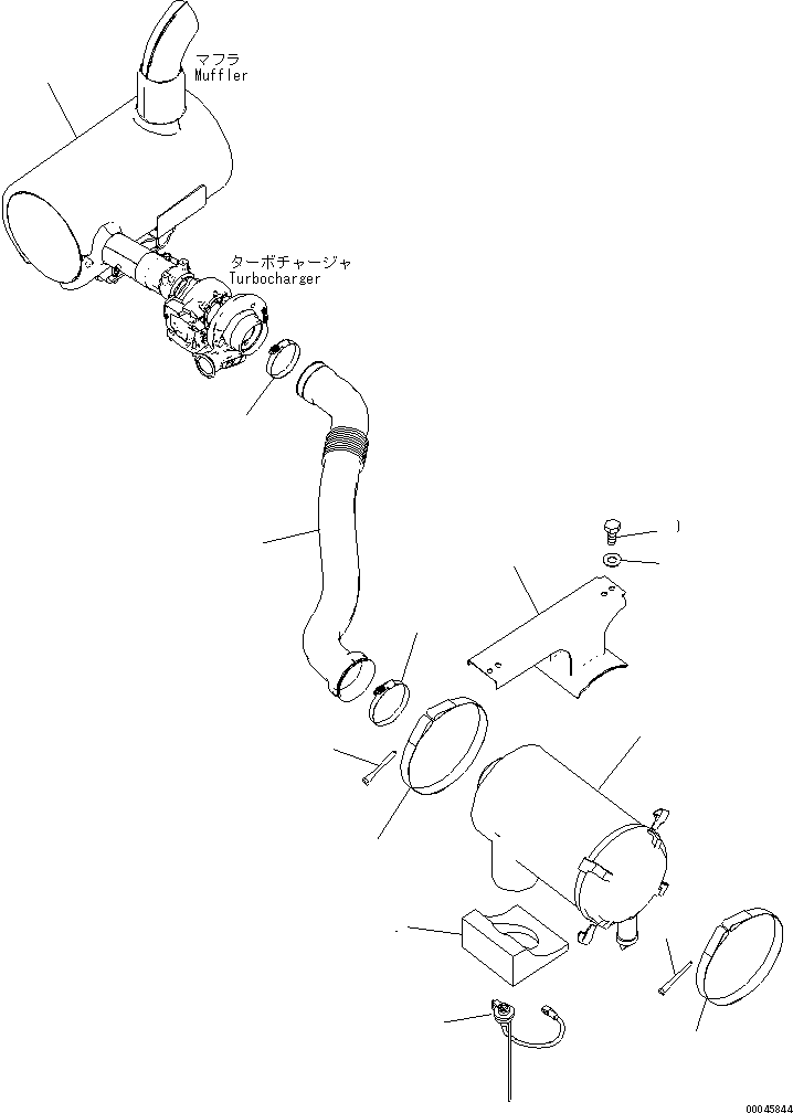 Excavators Komatsu / PC240LC-8K S/N K50001-UP(pc240l3u) / AIR CLEANER CONNECTING PARTS(001004 : B0200-02A0)