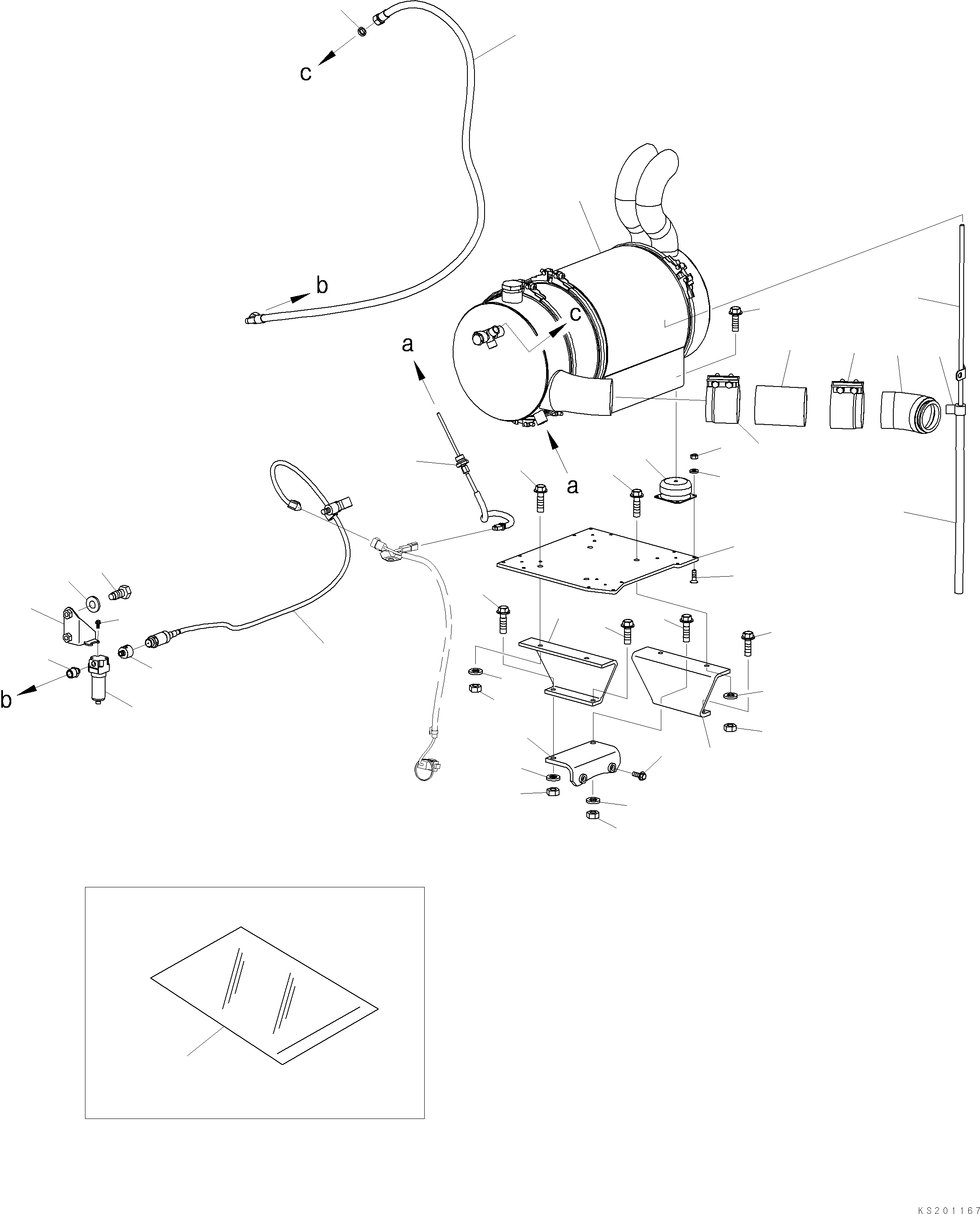 Excavators Komatsu / PC240LC-8K S/N K50001-UP(pc240l3u) / DIESEL PARTICULATE FILTER AND MOUNTING(#K50630-)(001007 : B0300-01B0)